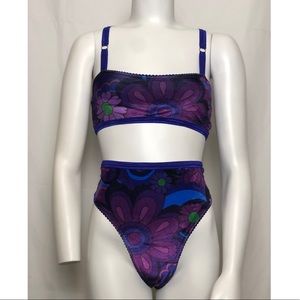 Solstice intimates groovy purple stretch velvet set XS